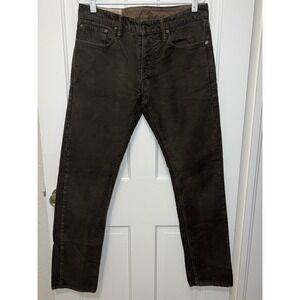 Polo Ralph Lauren Varick Slim Pants Mens 32x32 Brown Green Button Fly 625 RL